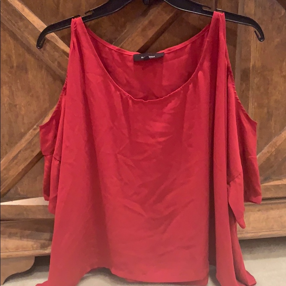 Pink open shoulder blouse